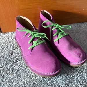 LL Bean loafers with laces: fuchsia
